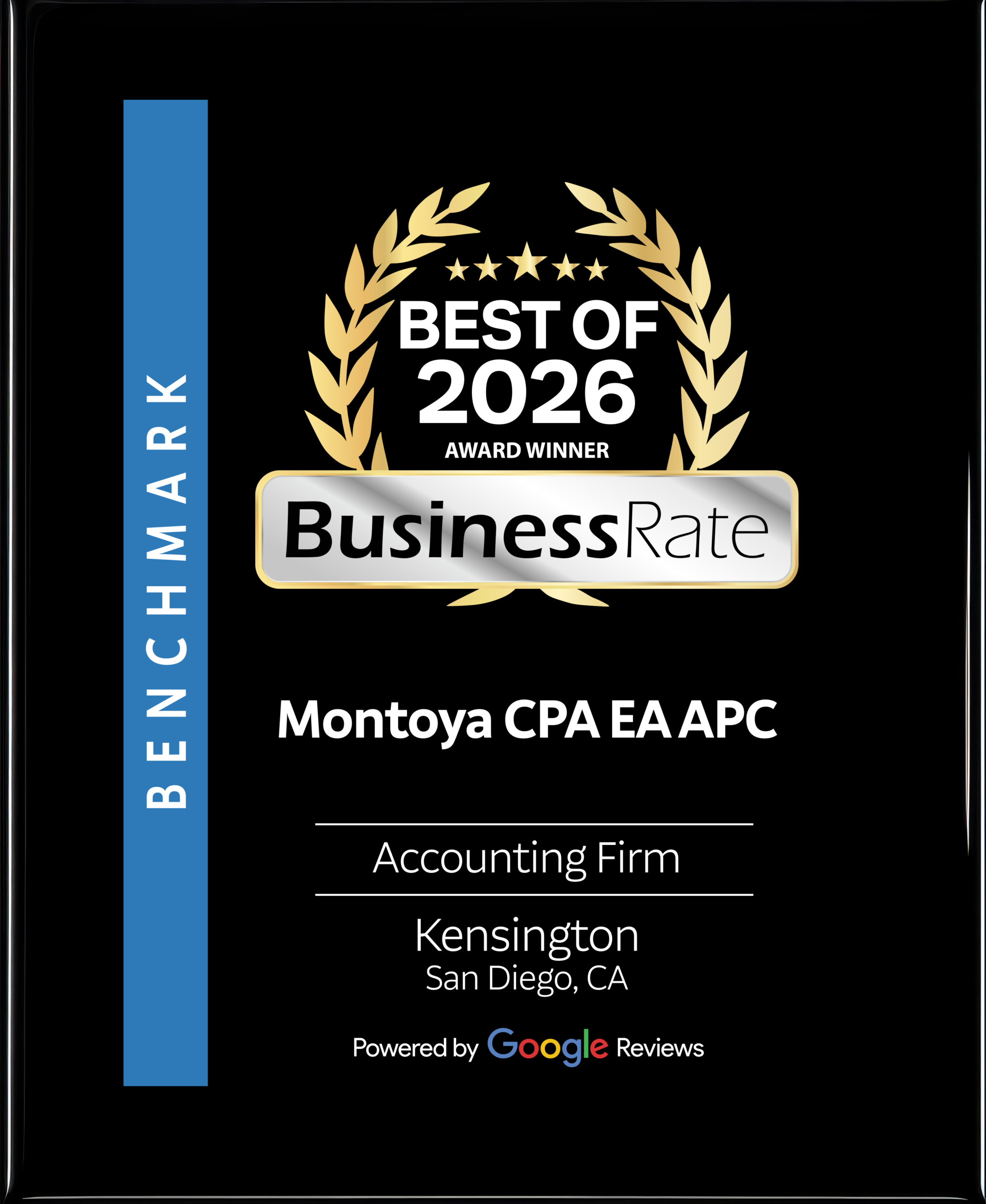 Best of 2026 Business Rate Benchmark Award Montoya CPA EA